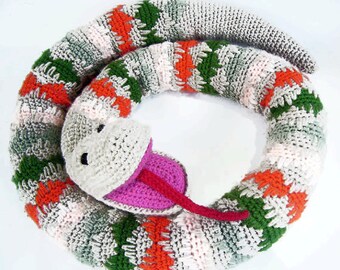 Long Snake Crochet Toy, Crochet Door Draft Stopper, Stuffed Snake Toy, Crochet Stuffed Animals, Crochet Toy Snake Door Stopper
