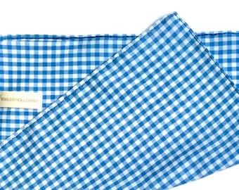 Blue Gingham Pocket Square