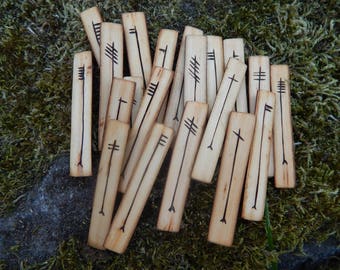 Hand Crafted & Branded - Willow Ogham Staves