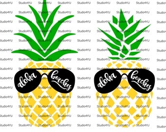 Aloha Beaches svg Aloha Beaches Pineapple svg files for cricut svg for silhouette vector cut files svg dxf
