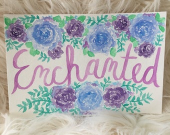 50% OFF SALE - Enchanted - Taylor Swift Lyric - Original Watercolor Painting