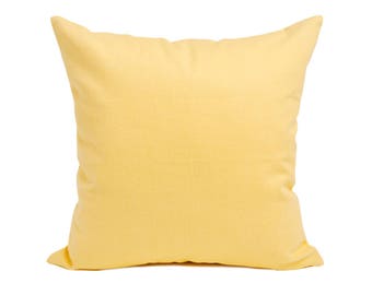 Kdays Washed Cotton Canvas Yellow Pillow Cover Decorative For Couch Throw Pillow Case Handmade Cushion Covers Solid Color Cotton Pillows