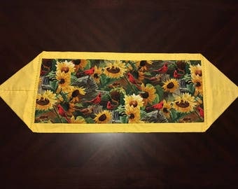 Homemade Sunflower Yellow Table Runner