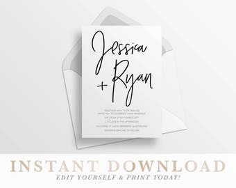 Printable wedding invitation | Etsy