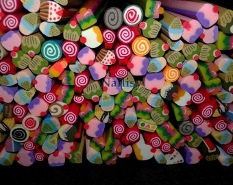 Mixed 50 fimo canes gourmet REF1233