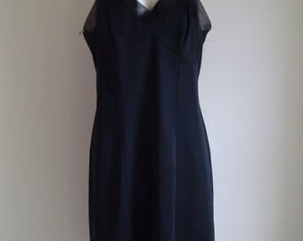 1960's St Michael 'Lingerie' Black Under Dress Slip