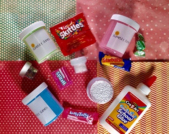 Slime Mini Box with (3) 4 oz Custom Scented Slimes, Birthday Slime Box, Borax Free Slime Box, Slime Mini-Box