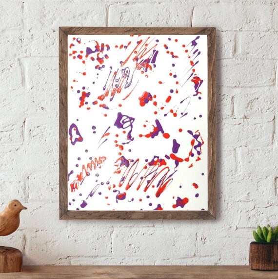 Nail Polish Art on Canvas 3D Original Abstract Orange