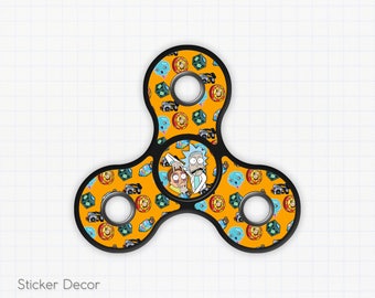 Rick and Morty, Fidget Spinner Sticker Decal, Fidget Toy, Hand Spinner, Stress Toy