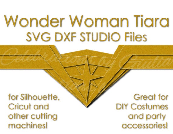 Download Wonder Woman SVG DXF Studio files for DIY Tiara Crown for