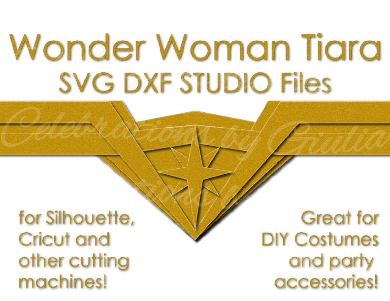 Wonder Woman SVG DXF Studio files for DIY Tiara Crown for