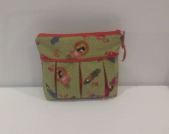 Bag, clutch bag in Japanese fabric