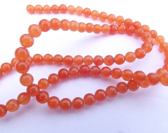 89 beads smooth colored 4 KOSI 620 mm orange agate