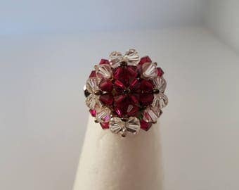 Swarovski crystals and pearls of Bohemian ring