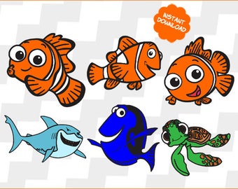 Finding Nemo Svg, finding nemo Clipart, finding nemo vector, finding nemo cutting file, finding nemo Dxf, Eps, Pdf