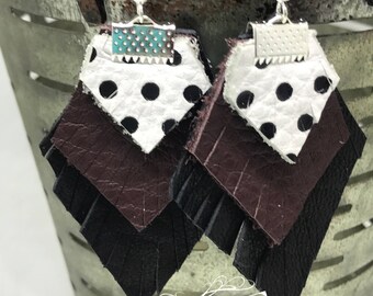 Mississippi State leather earrings