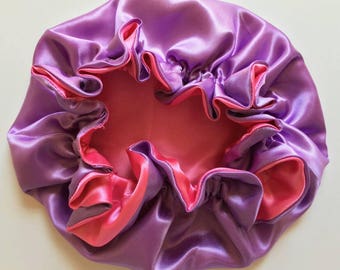Custom NEWBORN satin reversible sleep bonnet, baby satin bonnet, satin sleep bonnet, satin baby bonnet, baby shower gift, girls satin bonnet
