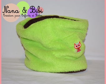 SNOOD - Choker child - Brown and green reversible
