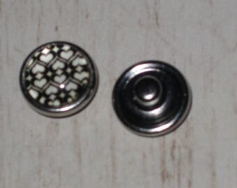 Mini-Bouton snap chunk glass hearts jewelry
