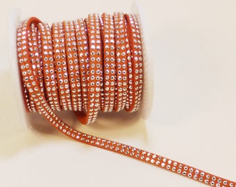 1 m orange suede with Rhinestone