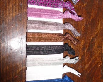 set of 10, 7-bracelet-elastic hair dual use, for woman, child, man made of spandex, handmade,