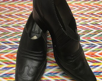 Black Leather Ankle Booties by Matisse