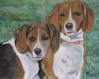 Custom watercolor pet portrait original painting 10 x