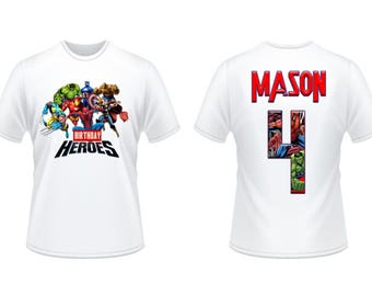 Avengers Birthday Shirt Iron On Transfer. Avengers Iron On Transfer Design. DIY Birthday Shirt Transfer. Digital File Only