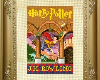 Harry Potter cross stitch pattern // sorcerers stone book cover