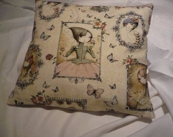 cotton fabric pillow and linen back