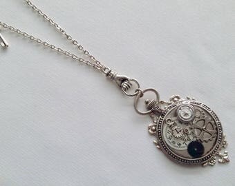 Steampunk mechanical hand pendant necklace