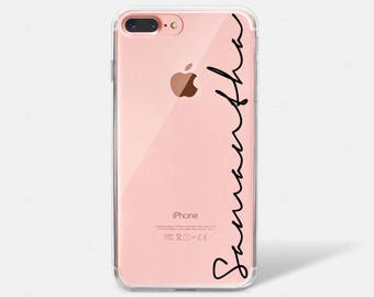 Minimalistic Custom Name Monogram Initials 2 Colors Clear Silicone TPU iPhone Case iPhone 6 iPhone 7 iPhone 7 PLUS iPhone 6 PLUS