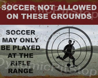 40x30cm Soccer Not Allowed Rustic Tin Sign