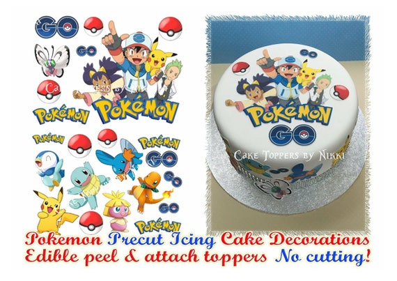 Edible Icing POKEMON GO Cake Decorations PRECUT No Cutting