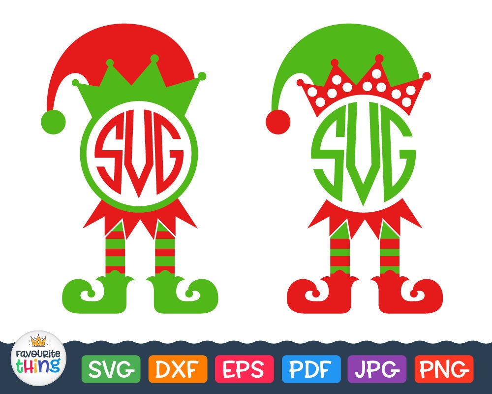 Elf Svg Christmas Elf Svg Elf Monogram Svg Files Elf Legs Svg