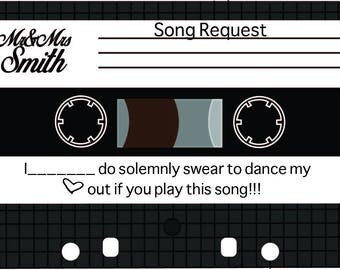 Cassette Tape Song Request Wedding RSVP Card Printable