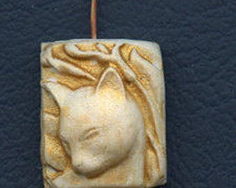 3 Polymer Detailed Top drilled cat face beads CTT 1
