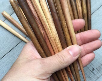 Wooden Sticks, Hair Sticks, Shawl Pins - 10 or 20 sticks - 6" Long - Hair Findings, Jewelry Findings, DIY Hair Sticks, Knitting, Crochet