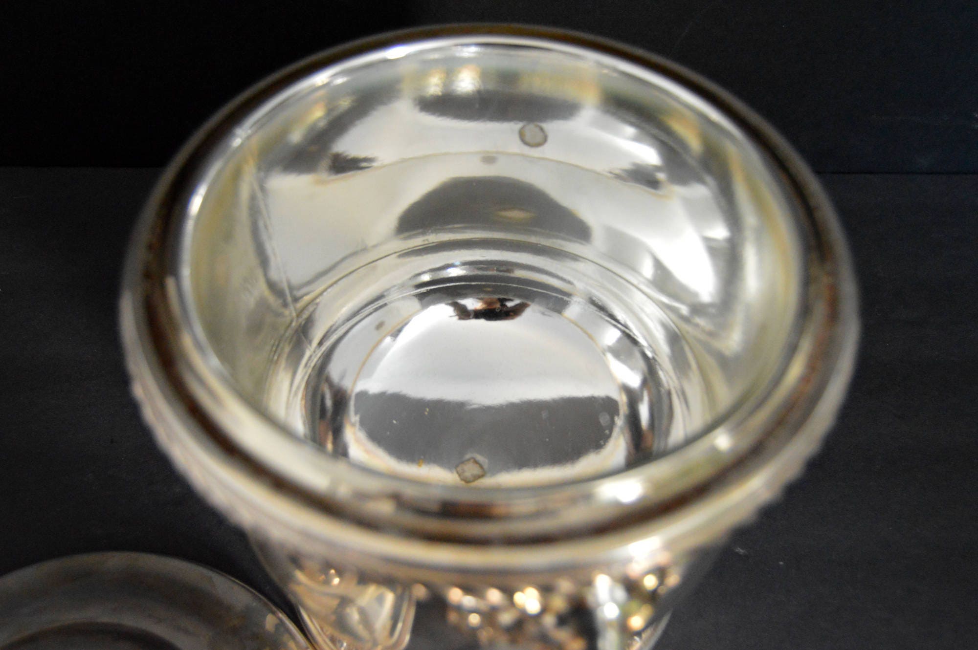 Silver Lion Head Ice Bucket Insulated Silverplated Wine