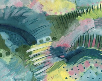 Original abstract acrylic painting, Here and There