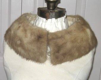 mink fur collar . vintage Blond Mink Fur Collar . Mink Collar . mink fur collar