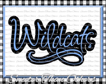 Wildcats Svg, Football Wildcat, Baseball Wildcat, Basketball Wildcat, Vinyl Design SVG DXF Silhouette Cameo Cricut Instant Download
