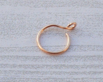12K Rose Gold Nose Ring, Rose Gold Fake Nose Ring, 22 Gauge Nose Ring, Fake Hoop, Clip On Nose Ring, No Piercing, Nose Cuff
