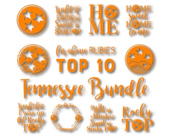 Tennessee Bundle Top 10 Bestselling Designs - Each Design includes SVG, EPS, dxf, png, jpg format digital cut files for Silhouette or Cricut
