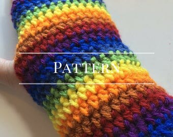Easy Crochet Rainbow Fingerless Gloves Pattern