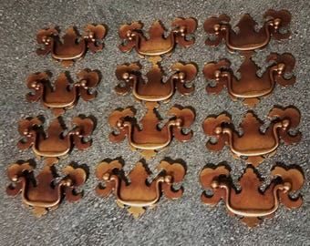 Set of 12 Vintage Brass Drawer Pulls