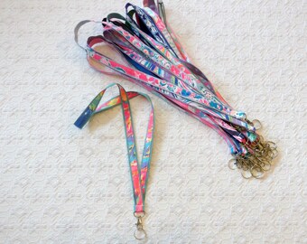 Lilly Pulitzer Fabric Ribbon Lanyard in Many Prints