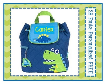 28 Fonts- Personalized Toddler DINO Quilted Backpack- Preschool/ Day Care/ Diaper Bag