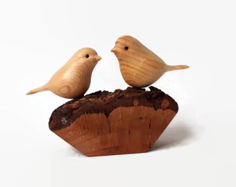Lovebirds Wood Carving, Valentines, Sparrow, Wedding Anniversary, Engagement, Couple Gift, 5th Anniversary, 1st anniversary, Bird Gift