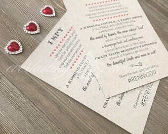 I SPY wedding game cards - I Spy kraft cards - rustic wedding games - rustic cards - Kraft game cards - wedding game cards - I spy cards